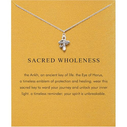 Baydurcan Dainty Silver Necklace for Women Ankh Horse Celtic Necklace Gifts | Dainty charm gifts for friends sister mother, birthday, christmas, graduation gifts. Ready to give with card & envelope. - style: Eye of Horus