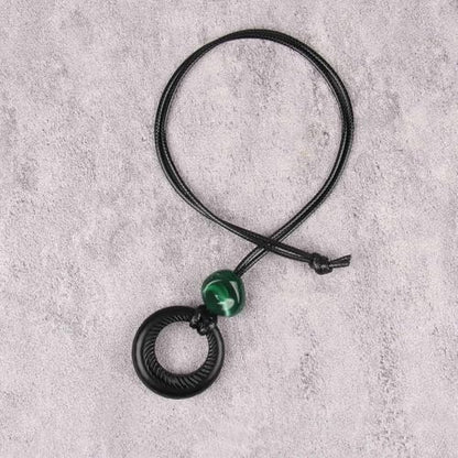 Bohemian Necklaces for Women Long Leather Necklace with Large Pendant Chunky Boho Hippie Jewelry Pendant Chocker Necklace - style: Large Pendant Necklace