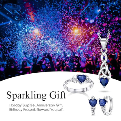 Bestyle 925 Sterling Silver Huggie Hoop Earrings Small Birthstone Hoop Earrings for Women Hypoallergenic Silver Huggie Earring,Great Birthday Earrings Gift for Daughter Wife Mom - color: 09-Blue Sapphire-Hoop