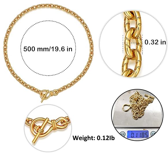 FRUMOS 14K Gold Plated Crystal Pendant Necklace Cubic Zirconia Pendant Necklaces for Women Elegant Pearl Pendant Choker Necklaces - color: Twisted thick chain