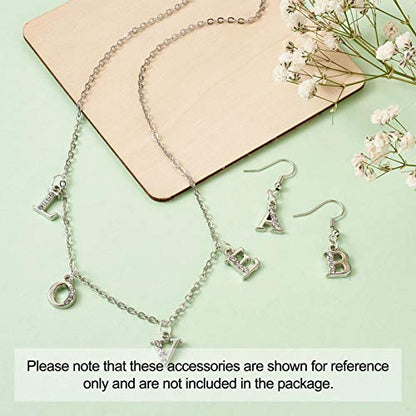 Craftdady Letter Charms Capital Pendants Mixed A-Z Initial Letter Number Charms DIY Bracelet Necklace Pendants for Jewelry Making, Gold, Antique Silver, Platinum - color: Platinum + Crystal, 11-13x8-12mm