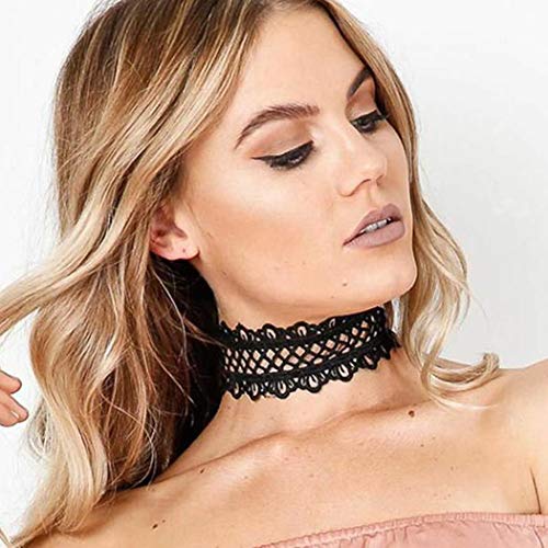 Zoestar Lace Choker Necklace Statement Necklaces for Women - color: 1 black