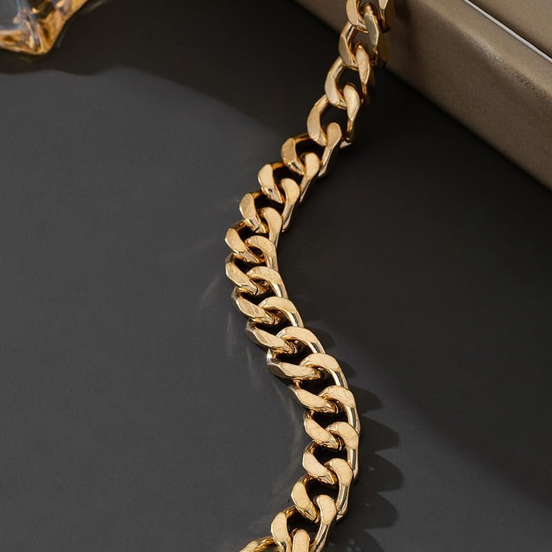 Chunky Cuban Link Curb Chain Necklace for Women Men Dainty Gold Silver Tone Choker Thick Trendy Statement Diamond Cut Punk Hip Hop Cuban Chain Jewelry Gifts Unisex Size 5mm/9mm/13mm/16mm - color: Curb Chain Necklace