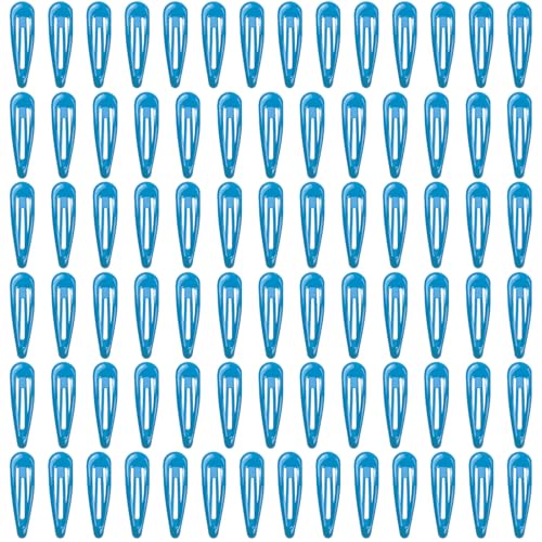 ELANE 80 Pcs Metal Snap Hair Clips for Women,Small Snap Barrettes for Women Girls Thick Fine Hair (Blue) - color: Blue