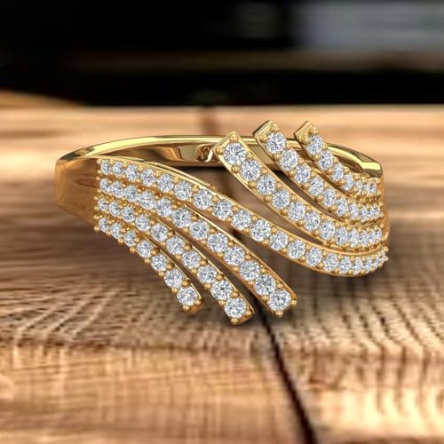 1/2 Carat Bypass Statement Diamond Ring in 10K Gold - color: Yellow Gold