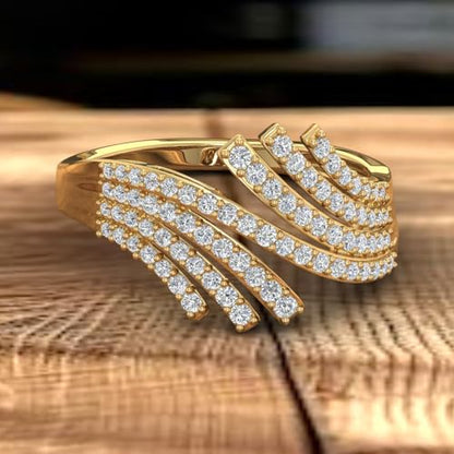 1/2 Carat Bypass Statement Diamond Ring in 10K Gold - color: Yellow Gold