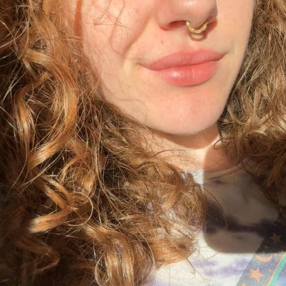 16G Septum Ring Hinged Septum Clicker Nose Ring Septum Piercing Jewelry - color: CZ-gold, size: 8mm