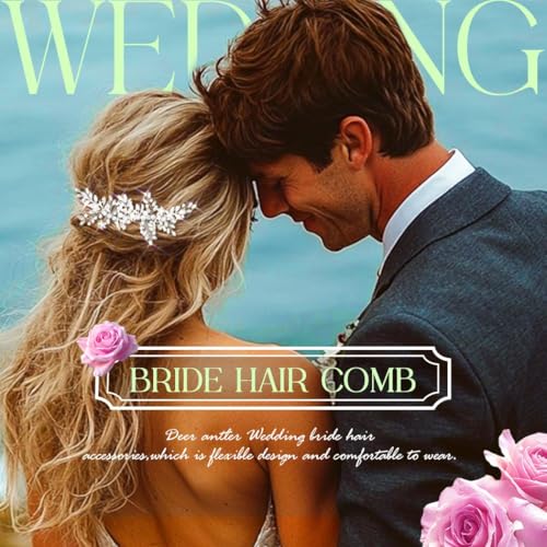 Evild Wedding Hair Clips Silver Rhinestone Bridal Headpiece Prom Hair Accessories for Women - color: Silver