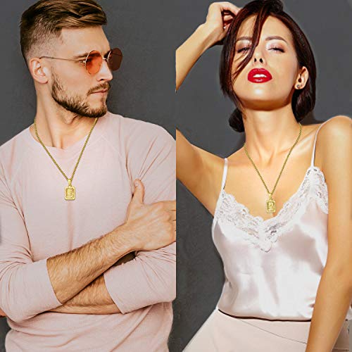 JSJOY Graduation Gifts 2026 Gold Initial Necklaces for Women Men Gold Letter Necklaces 26 Capital A-Z Letter Pendant Necklaces for Women Square Monogram Necklace for Her Initial Necklaces - color: Gold Letter H