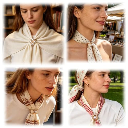 Metal Scarf Rings Clips, Bandana Buckles for Women - style: Baroque