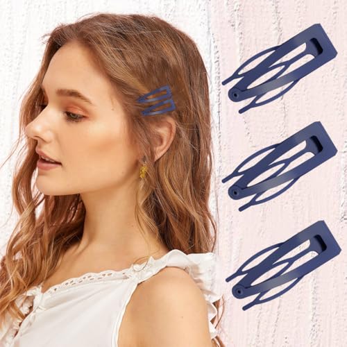 20 Pcs Snap Hair Clips for Women Snap Hair Barrettes Double Grip Hair Clips 3 Prong Clips for Hair Barrettes for Women Girls (Dark purple) - color: Dark purple