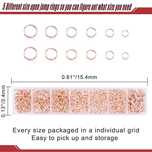 YUGDRUZY Jump Rings for Jewelry Making Kit, 1500 pcs Jewelry Repair Kit for Necklace Bracelet, Lobster Clasps and Closures Repair Supplies Kit with Pliers Tweezers-Rose Gold - color: Rose Gold