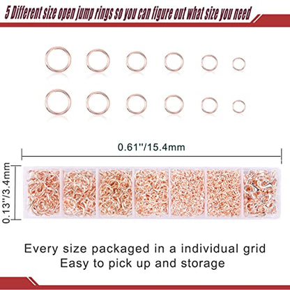YUGDRUZY Jump Rings for Jewelry Making Kit, 1500 pcs Jewelry Repair Kit for Necklace Bracelet, Lobster Clasps and Closures Repair Supplies Kit with Pliers Tweezers-Rose Gold - color: Rose Gold