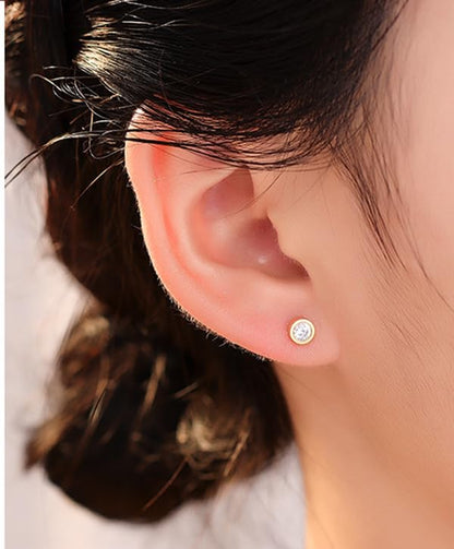 AVYRING 23PCS Ear Piercing Kit，3MM Disposable Ear Piercing Gun Gold Built-in Stainless Steel Small Ball & Zircon Piercing Earrings Studs Surgical Steel, Ear Piercing Gun 20g, 3mm Earring Piercing Kit