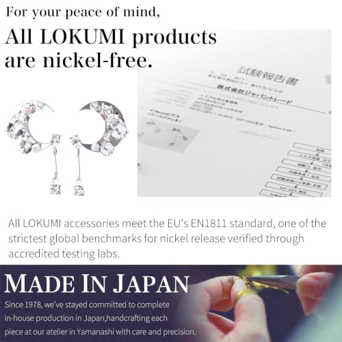 LOKUMI Preciosa Crystal Crescent Earrings | Nickel-Free Hypoallergenic Bijou Earrings | 24K Gold, 18K Pink Gold & Silver Plated, 4 Colors tp-60 - color: 24K Gold Plated & Blue