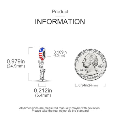 925 Sterling Silver Charms for Bracelets and Necklaces Beads Jewelry Charms for Women - color: New York Statue of Liberty Charm