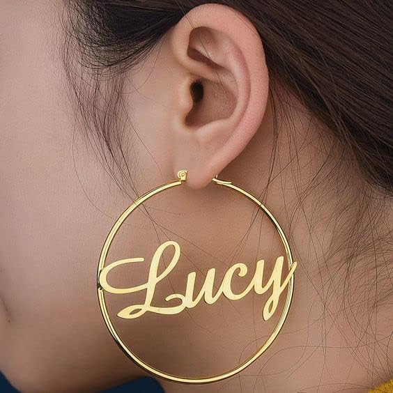 Charmsy 925 Sterling Silver Hoop Earrings | Lightweight Italian 2.5mm Tube Diamond-Cut Round Classic Hoops Earring for Women | Size 15/20/25/30/35/40/50/60/70mm | Small Medium Large - color: Personalized Hoop, size: 50 MM