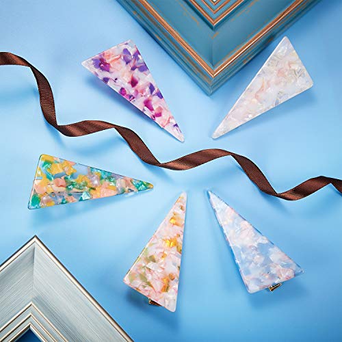 Geyoga 10 Pieces Acrylic Resin Hair Clips Barrettes Geometric Alligator Hair Clips Colorful Marble Pattern Hairpins Styling for Women Accessories