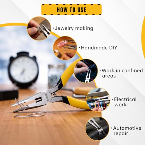 BOOSDEN 5" Needle Nose Pliers-10 Pack, Jewelry Pliers Set with Side Cutter, Mini Fine Tip Precision Pliers for Jewelry Making, Electronics, Craft, Beading - Bulk Classroom Set for Teachers & Hobbyists - size: 5''-10 pack