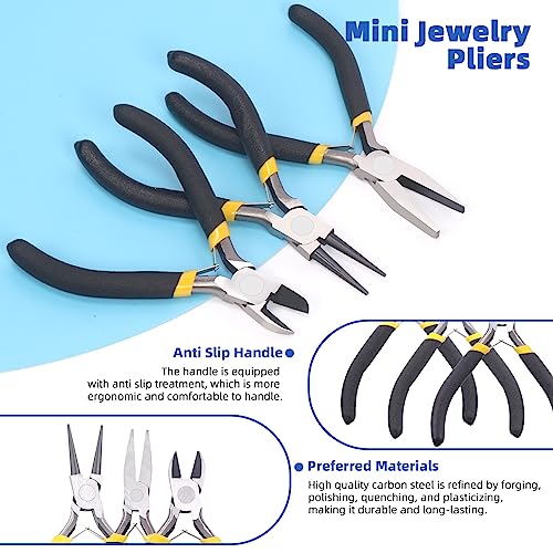 Glarks 1468Pcs Jewelry Making Supplies Kit with Pliers, Findings, Beading String for Repair, Making and Beading - size: 1468pcs