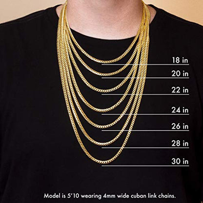 GoldChic JEWELRY Chunky Cuban Chains for Men,Stainless Steel Cuban Chain Necklace, Venetian Chain Curb Chain Hip Hop Jewelry,4/6/9/12/14mm Width,14-30 inch Length, Black/Gold Plated/Silver - color: Gold, size: 20"(51cm), style: Cuban Chain-14MM width