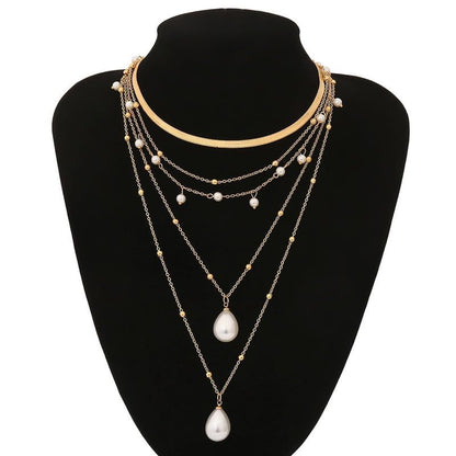 Layered Gold Necklace Set with Coin Pendant Boho Beaded Design Adjustable Chain Jewelry for Everyday Stacking Accessories - color: B