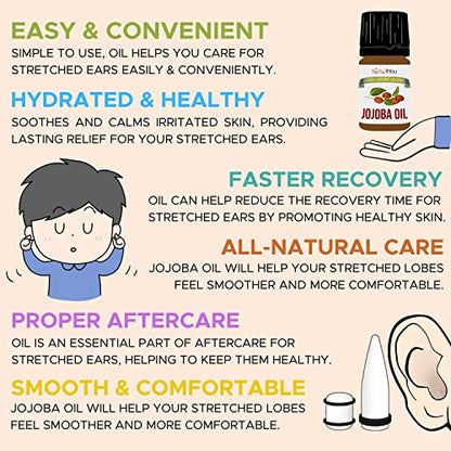 BodyJ4You 54PC Ear Stretching Kit 14G-12mm - Aftercare Jojoba Oil - Acrylic Plugs Gauge Tapers Silicone Tunnels - Lightweight Expanders Men Women - color: White