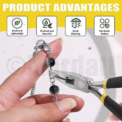 Mardatt 1587Pcs Jewelry Making Supplies Kit Includes Jewelry Pliers, Jewelry Wires, Jewelry Making Silver Charms, Chains, Jump Ring Opener and Tweezers Jewelry Accessories for Jewelry Repair - size: No.3-1587Pcs