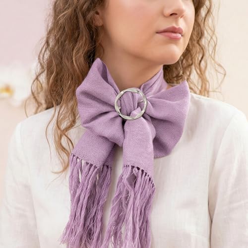4 PCS Scarf Ring Clip, Shirt Ties Clips for Women Silk Scarf Rings and Slides Clothes Knotted Clip Round Shirt Scarves Buckle Fashion Alloy Circle Clips Buckle for Shirts Silk Scarves Clothing