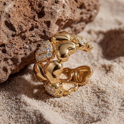 Gold Ear Cuff for Women, 14K Gold Plated Single Non-Pierced Earring with Micro-Pave Cubic Zirconia Adjustable Open Ear Clip for Daily Wear & Special Occasions - color: ear cuff-S 004