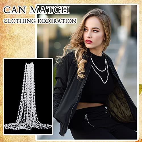 Sureio 12 Pack Fake Pearl Necklace Bulk Long Pearl Women's Girl's Jewelry 1920s White Pearls Party Favors Wedding Bridal Shower Tea Birthday Decorations