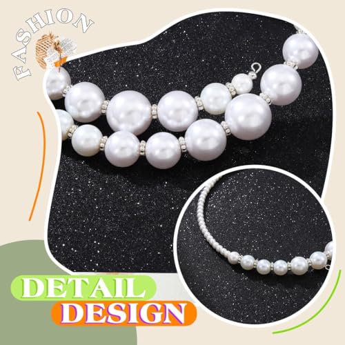 Pearl Choker Chunky Necklace White Prom Neck Accessories for Women