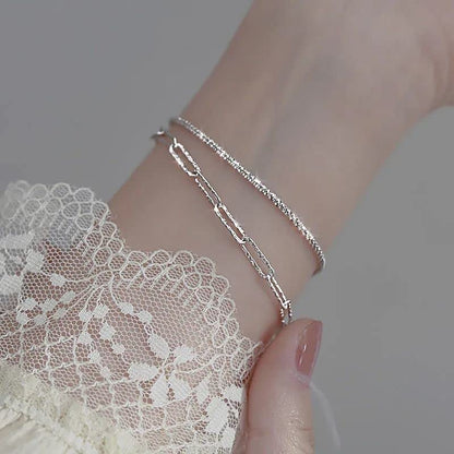 925 Sterling Silver Dainty Bracelets for Women Adjustable Chain Link Chain Jewelry Bracelet for Women Men - color: white 1