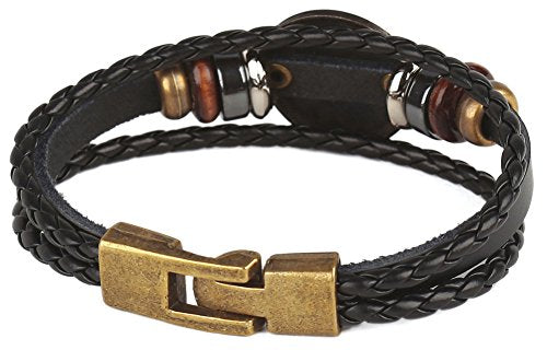 Punk Alloy Leather Bracelet for Constellation Braided Rope Bracelet Bangle - style: Capricorne