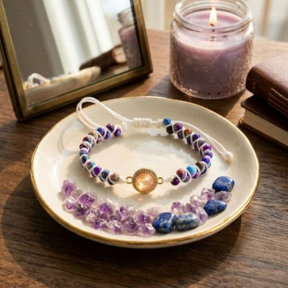 YGLINE Stone Bead Yoga Meditation Bracelet Healing Crystal Double Layer Natural Gemstone Beaded Relax Anxiety Bracelets for Women Men - color: Artificial opal