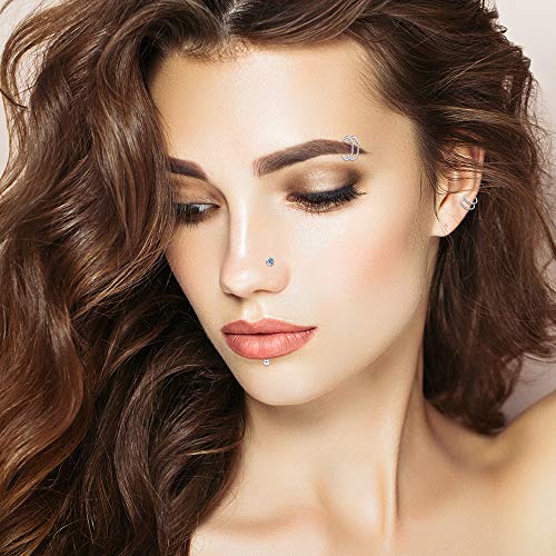 ONESING 9-40 Pcs Nose Rings - Hoops, Studs & L Shape - Hypoallergenic Stainless Steel Nose Piercings for Women & Men - color: Silver-36Pcs