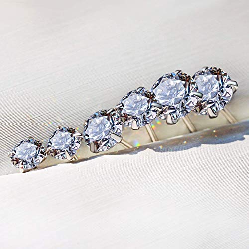 925 Sterling Silver Earrings, Cubic Zirconia Stud Earrings, Diamond Stud Earrings for Women - color: *925 Sterling Silver - 4mm, 5mm, 6mm