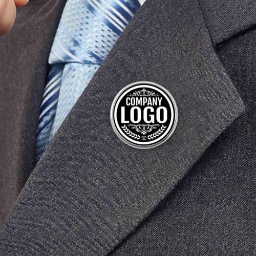 Custom Lapel Pins With Logo - Custom Pins Customized Buttons for men Customized Pin Bulk - color: Round-Silver