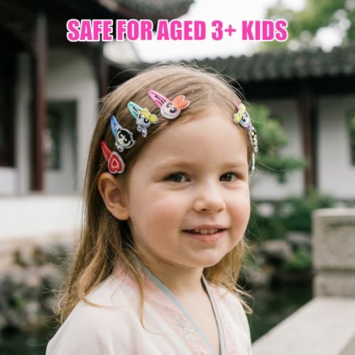 Powerpuff Girls Hair Accessories Set with Hair Clips & Bows - color: Powerpuff Girls
