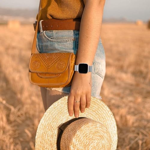 Compatible with Fitbit Versa and Versa 2 Bands for Women Men, Small - color: Silver, size: S: 5.5" - 7.5"