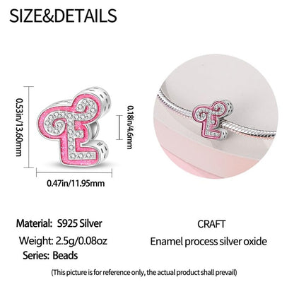 925 Sterling Silver Letter Charms Fits Pandora Bracelets Alphabet AZ Bead Charm for Bracelets Necklace with 5A Cubic Zirconia for Women Birthday Ceremony DIY Jewelry Gift - style: E