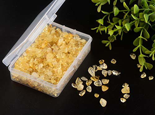 Natural Chip Stone Beads Citrine 5-8mm About 400 Pieces Irregular Gemstones Healing Crystal Loose Rocks Bead Hole Drilled DIY for Bracelet Jewelry Making Crafting (5-8mm, Citrine) - color: Citrine