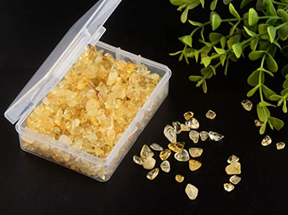 Natural Chip Stone Beads Citrine 5-8mm About 400 Pieces Irregular Gemstones Healing Crystal Loose Rocks Bead Hole Drilled DIY for Bracelet Jewelry Making Crafting (5-8mm, Citrine) - color: Citrine