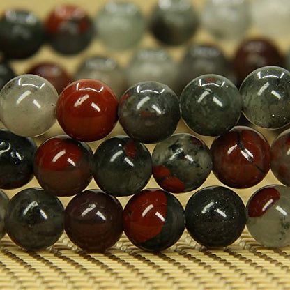 Angelstones Gemstones 6mm Round Beads Healing Crystal Bracelet for women | Natural Gemstone, Handmade Gifts for Women, Healing Crystal Round Beaded Stretch Bracelets, Unisex Jewelry for Women and Men - color: African Bloodstone