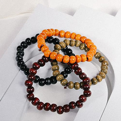 Eigso 6-8mm Wood Beads Bracelet Prayer Beads for Meditation Buddha Tibetan Bracelet for Men and Women - color: A2: 4 PCS 10mm