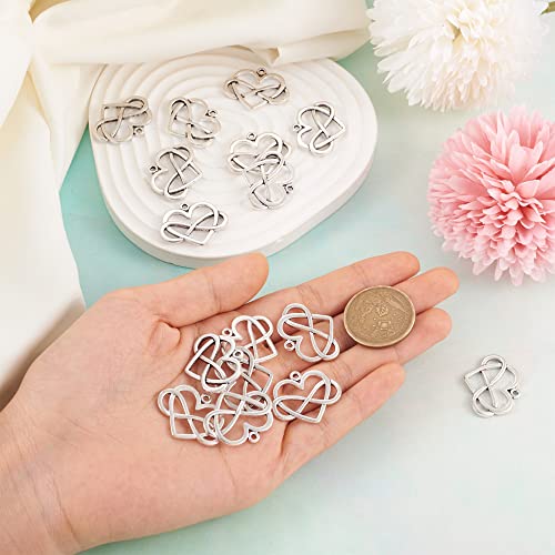 Cheriswelry Mini Heart Charms Enamel Love Heart Alloy Pendants Valentine Dangle Charms for DIY Earring Bracelet Necklace Jewelry Making - color: Heart with Infinity