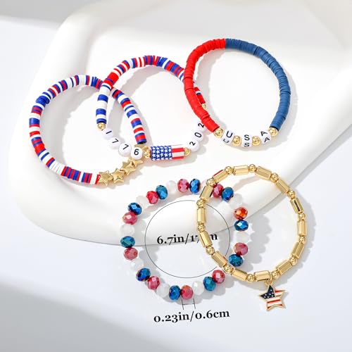 Boho Beaded Stretch Bracelets For Women Stackable Crystal Gold Plated Beaded Bracelets Set Trendy Handmade Friendship Braeclet Jewelry Gifts - color: U-250th bracelet 2