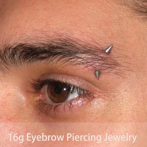9PCS Gold Eyebrow Piercing Jewelry Titanium, Rook Jewelry Gold Surgical Steel Silver Eyebrow Rings for Women Men CZ Tiny Labret Lip Daith Navel Belly Button Helix Tragus Piercing Jewelry 16G 6mm/8mm/10mm - style: Silver