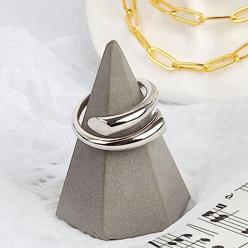 925 Sterling Silver Rings Handmade Rings Adjustable Open Teardrop Rings Waterdrop Ring for Women - color: Color 8