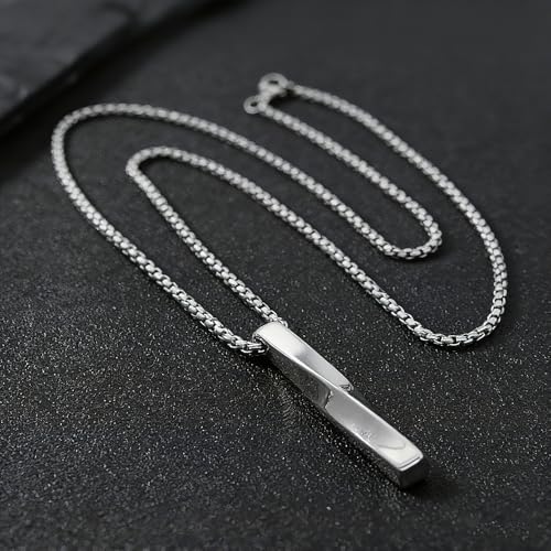 FANASY Natural Gemstone Pendant Necklace for Men Healing Crystal Pendant Adjustable Black Rope Necklace Jewelry Gifts for Women Men - color: Steel
